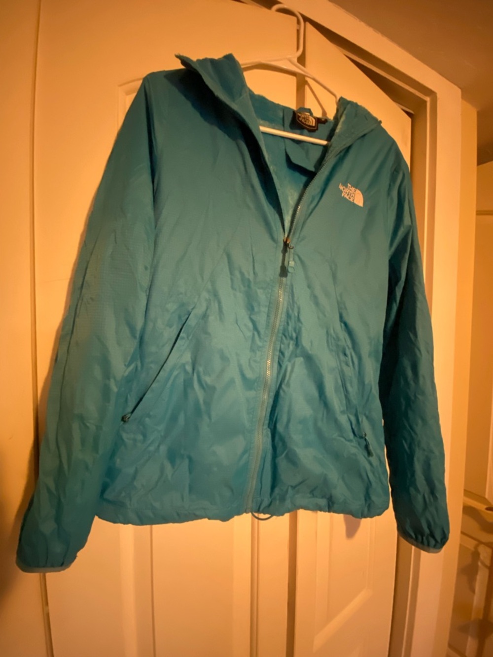 The North Face Women's Aqua Blue Hooded Shell Jacket